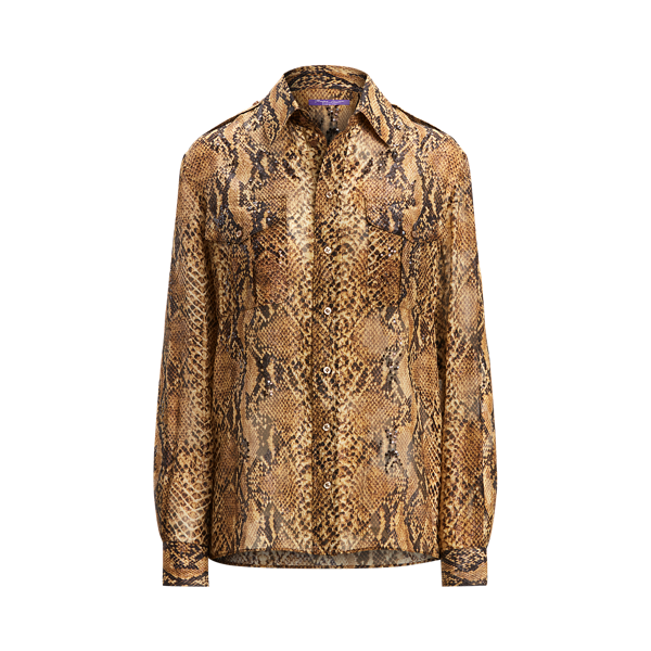 Chemise Natalie crêpe et peau de serpent