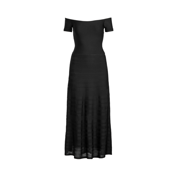 Robe aux épaules dégagées en maille