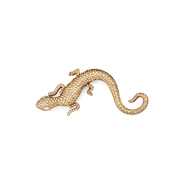 Broche gecko ornée de cristaux