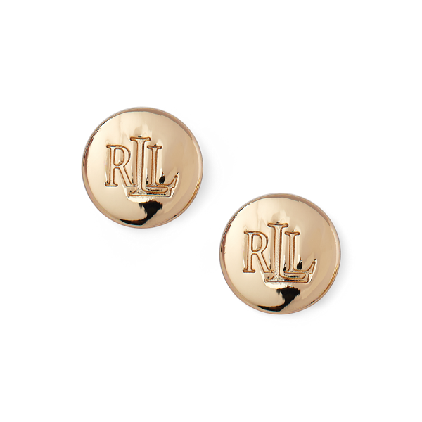 Boucles d'oreilles logo à clip dorées