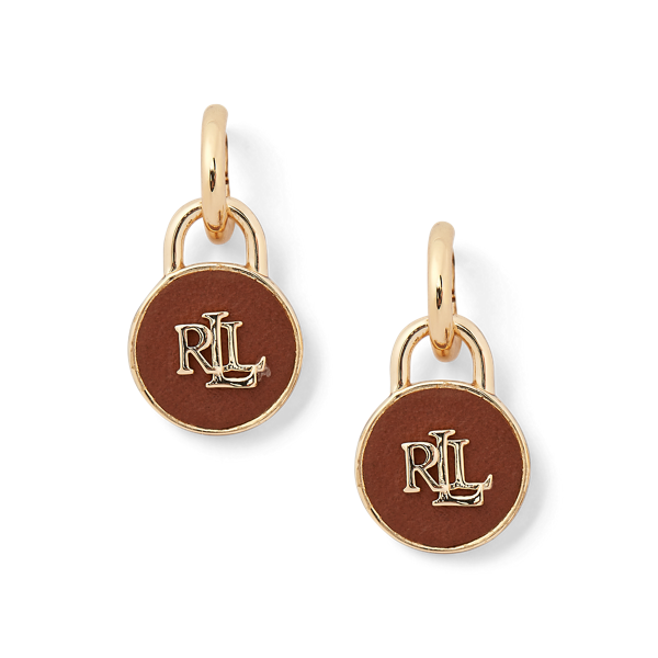 Boucles d'oreilles cadenas en cuir logo