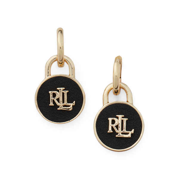 Boucles d'oreilles cadenas en cuir logo