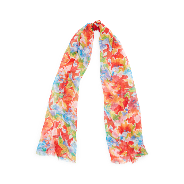 Foulard Ella en ramie à motif fleuri