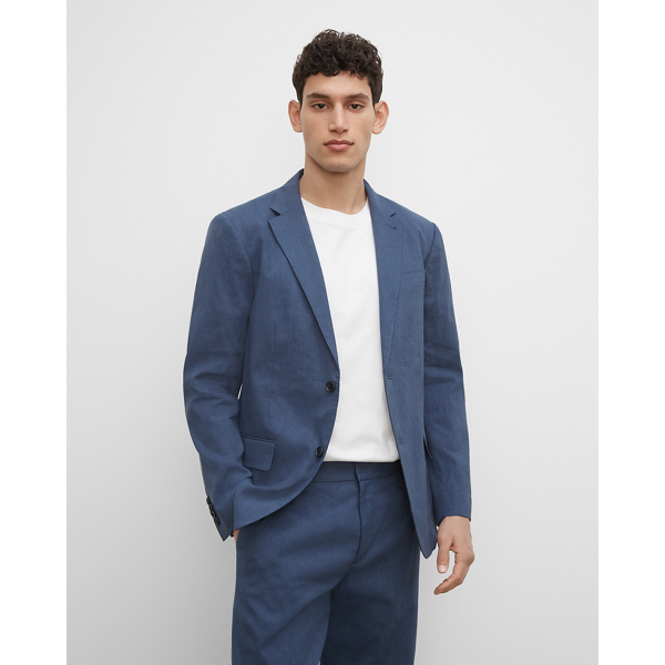 Club Monaco Cm Linen Blend Suit Blazer In Light Blue
