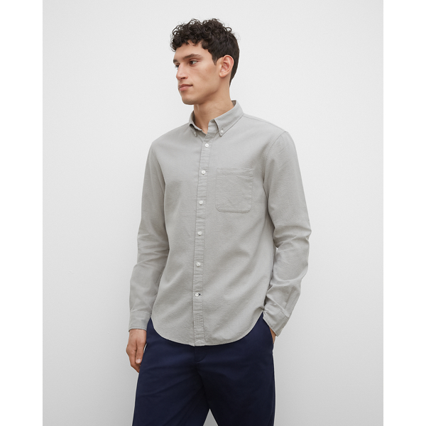 Club Monaco Slim Seersucker Linen-cotton Shirt In Iron