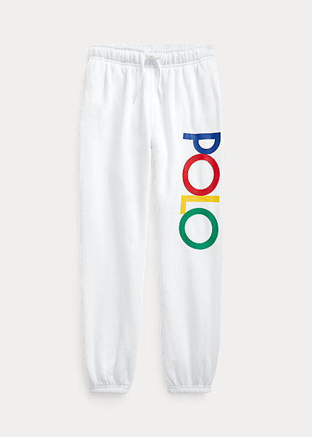 Polo Ralph Lauren Kids' Logo Fleece Jogger Pant In White