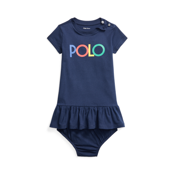 Robe t-shirt volantée et bloomer à logo