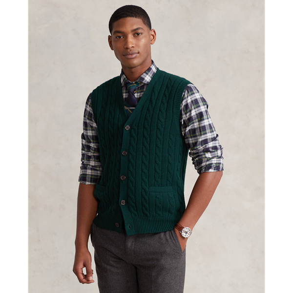 Cable-Knit Wool-Cashmere Sweater Vest