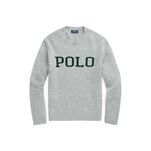 Pull à logo en laine mélangée tachetée