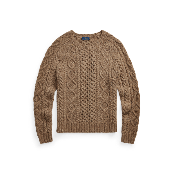 Pull en tricot d'Aran en laine tachetée