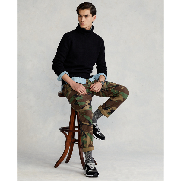Slim Fit Camo Canvas Cargo Pant