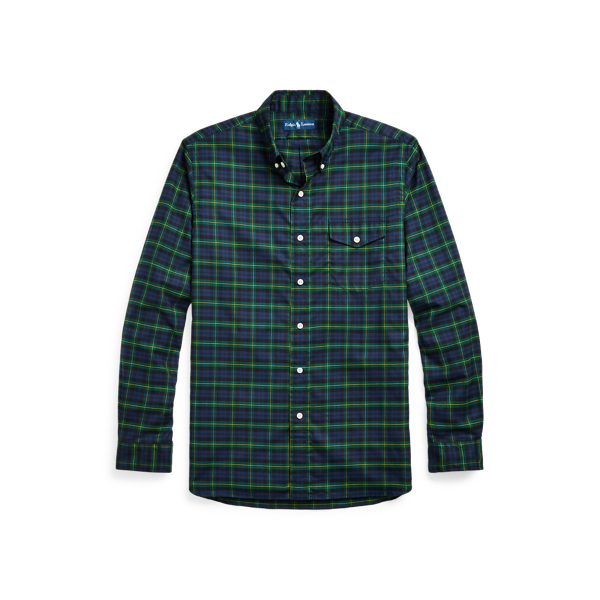 Chemise écossaise ajustée en sergé