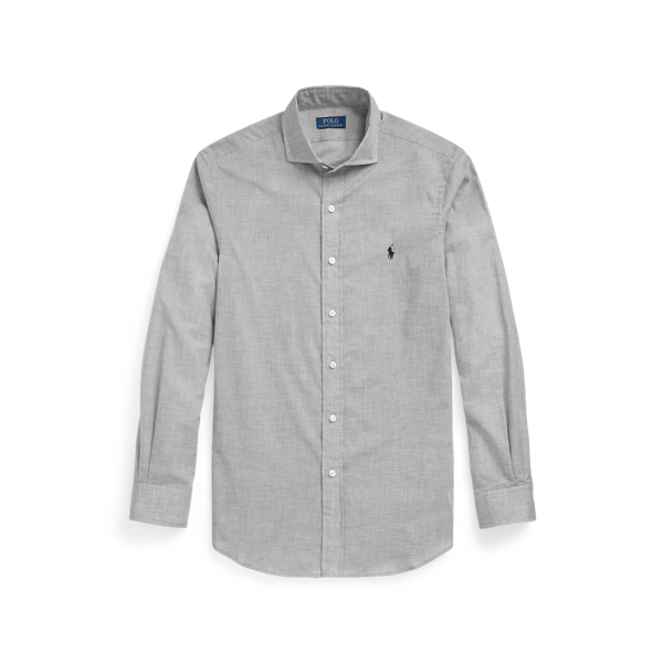 Chemise ajustée en popeline chinée