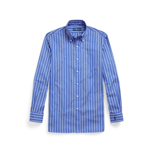 Chemise rayée ajustée en popeline