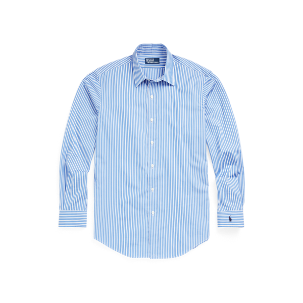 Chemise rayée ajustée en popeline