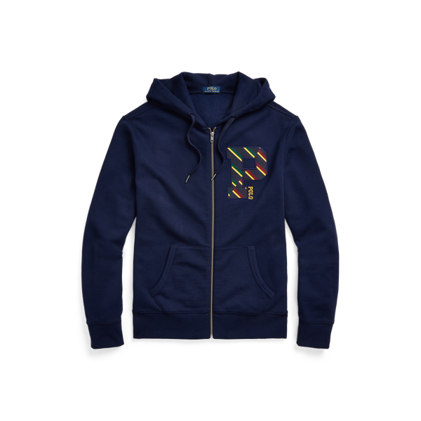 Sweat à capuche Letterman zippé molleton