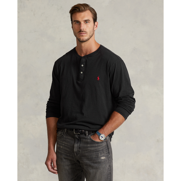ralph lauren slub jersey henley shirt