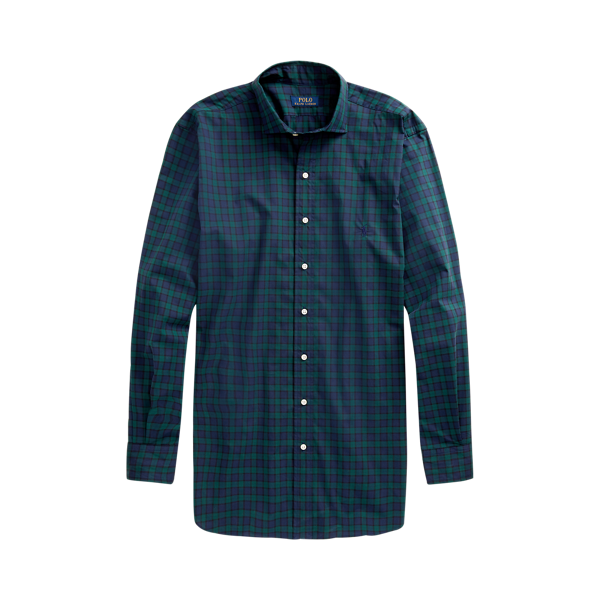 Chemise écossaise en popeline stretch