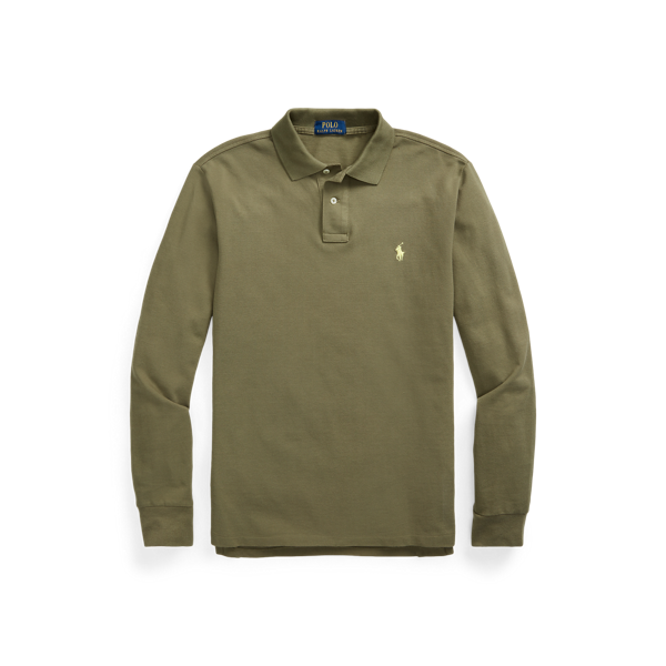 Polo cintré à manches longues piqué