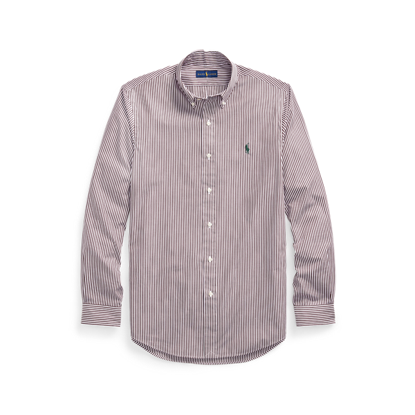 Chemise rayée ajustée en popeline