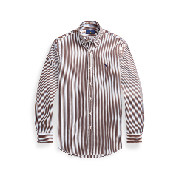 Chemise cintrée rayée en popeline