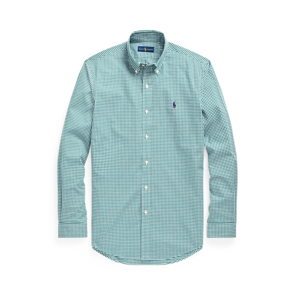 Chemise rayée ajustée en popeline