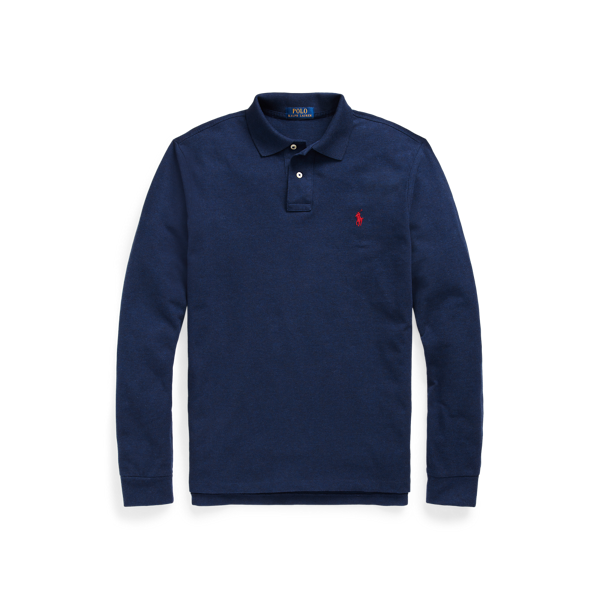 Polo cintré à manches longues piqué