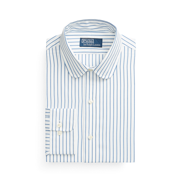 Chemise rayée ajustée en popeline