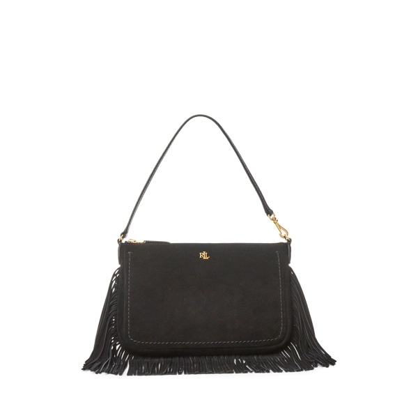 Pochette moyenne en daim à franges