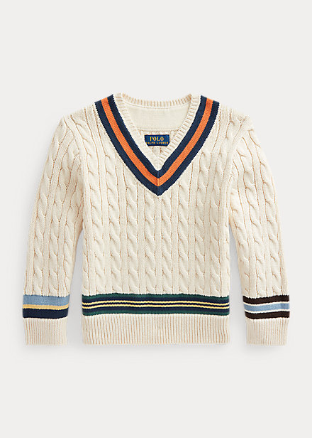 Polo Ralph Lauren Kids' Cotton Cricket Sweater In Cream
