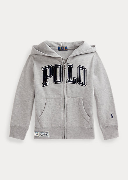 Polo Ralph Lauren Kids' Logo Fleece Full-zip Hoodie In Andover Heather