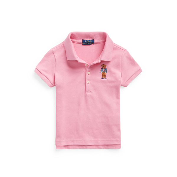 Polo Ralph Lauren Kids' Polo Bear Stretch Mesh Polo Shirt In Beach