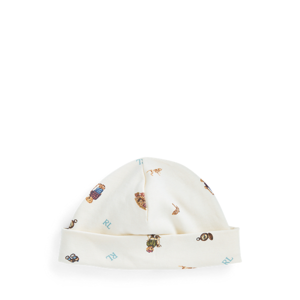 Baby Boy Bonnet Polo Bear en interlock 1