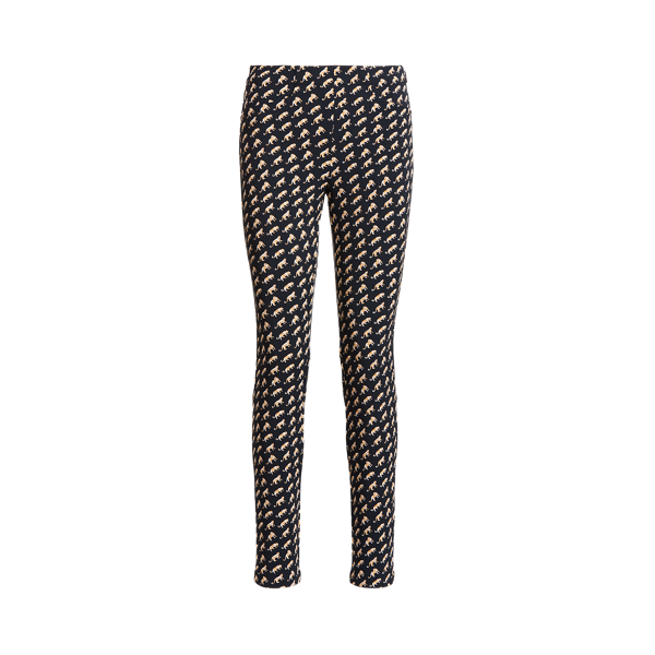 Pantalon stretch à motif fleuri