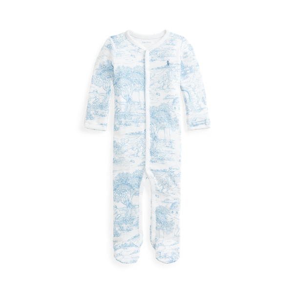 Grenouillère en coton à motif toile