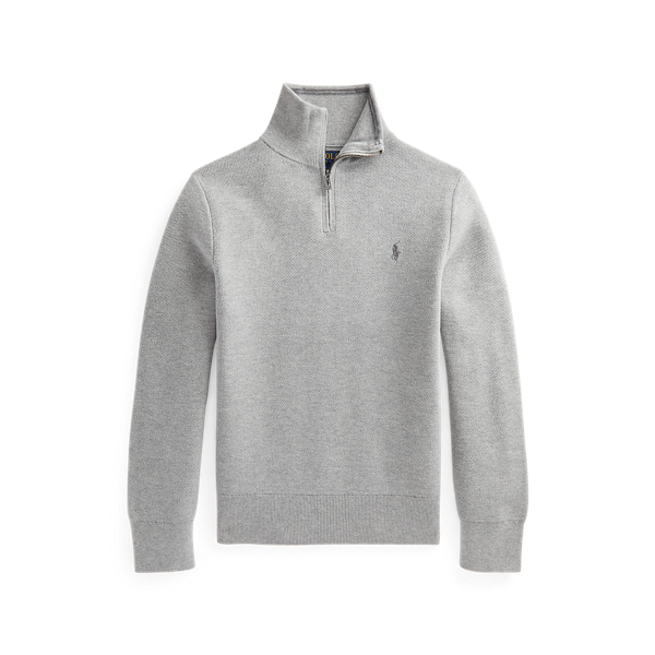 Kallspin Heren katoenen kwartrits trui met lange mouwen, casual gebreide pullover trui, Karamel, XXL