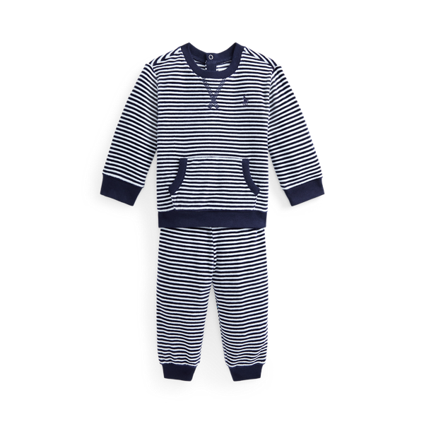 Haut et pantalon en velours rayé