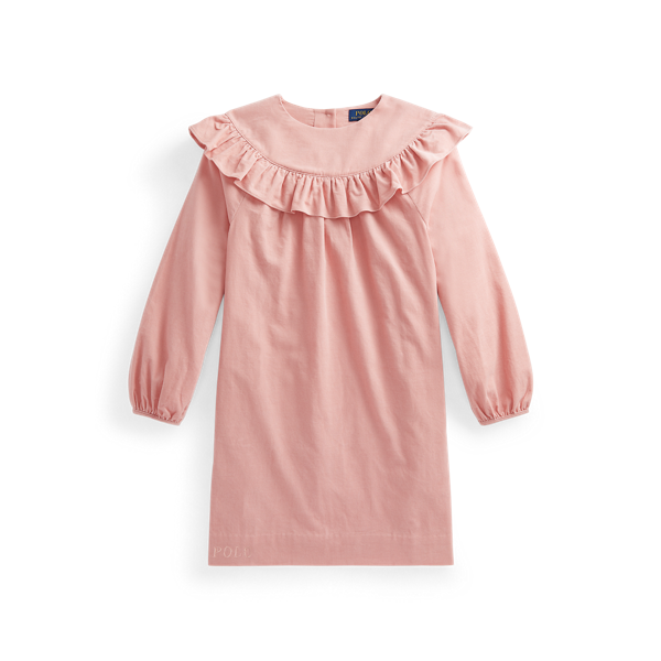 Robe volantée en velours côtelé