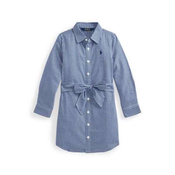 Robe-chemise sergé de coton à carreaux