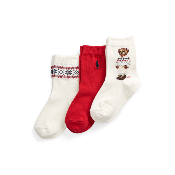 Conjunto de 3 meias Polo Bear e ilha Fair