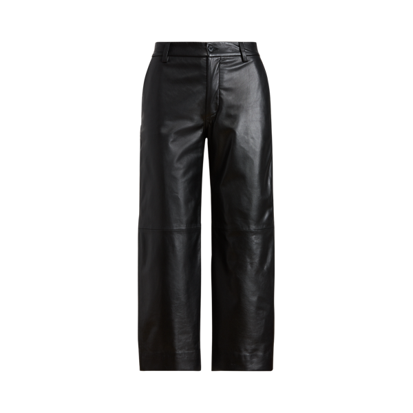 Pantalon 7/8 à jambe large en cuir