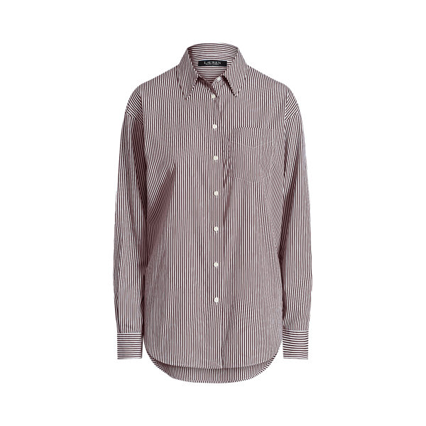 Chemise en popeline de coton rayée