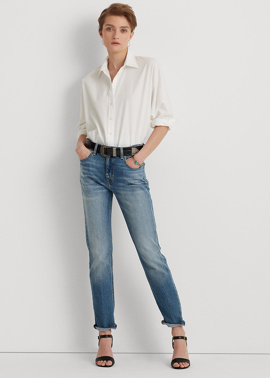 High Rise Straight Ankle Jean