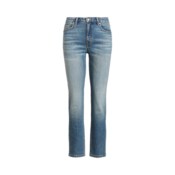 Jean droit 7/8 taille haute