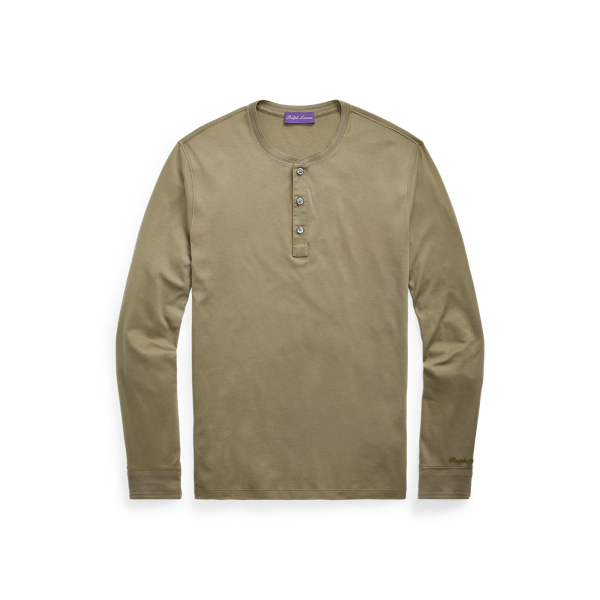 T-shirt à col tunisien en interlock