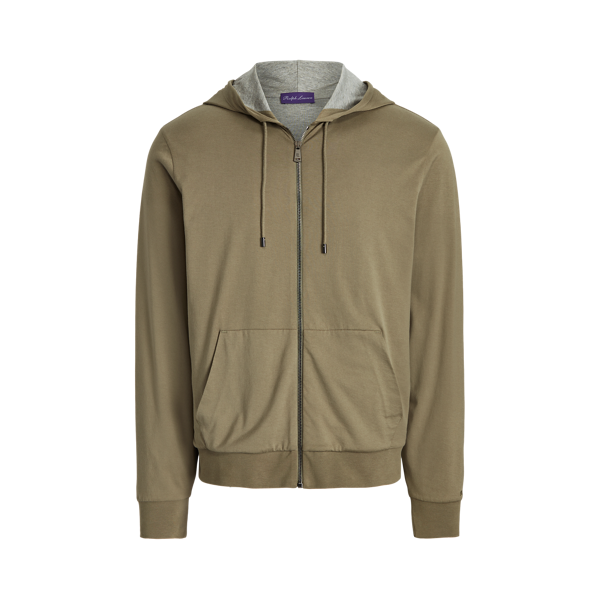 Sweat à capuche zippé en fil d'Écosse