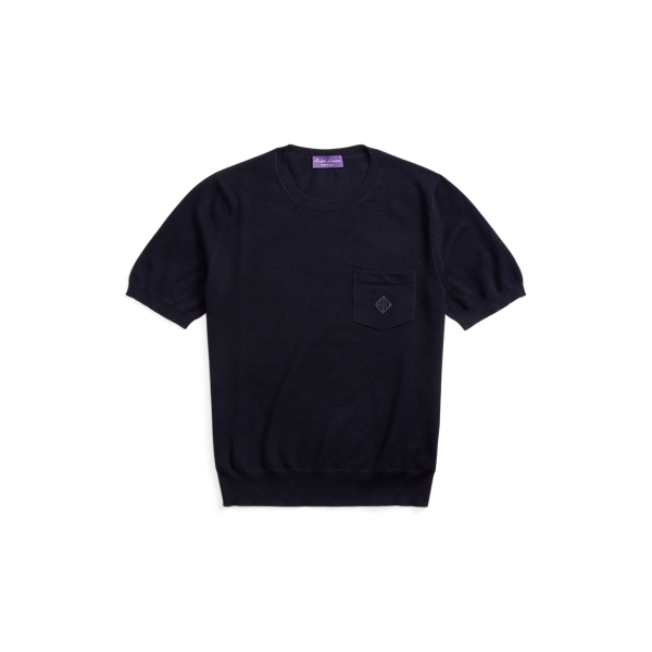 Pull en coton et soie à monogramme