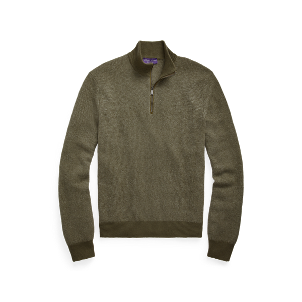 Pull demi-zippé en cachemire