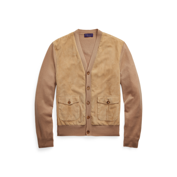 Cardigan en cachemire et daim