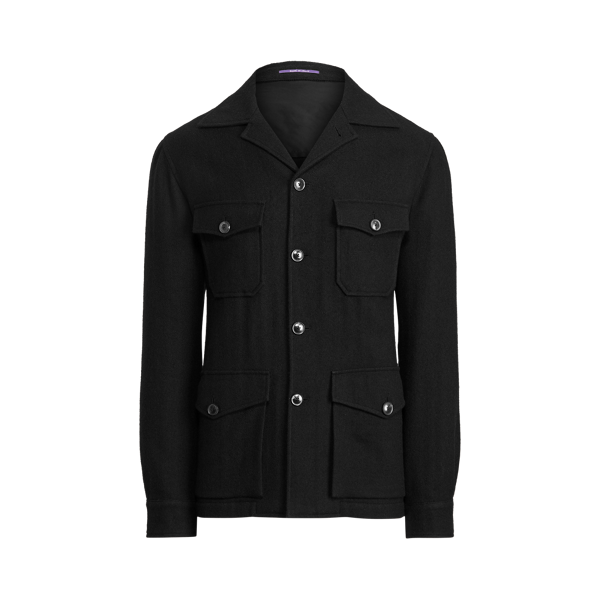 Veste en laine et lin à chevrons